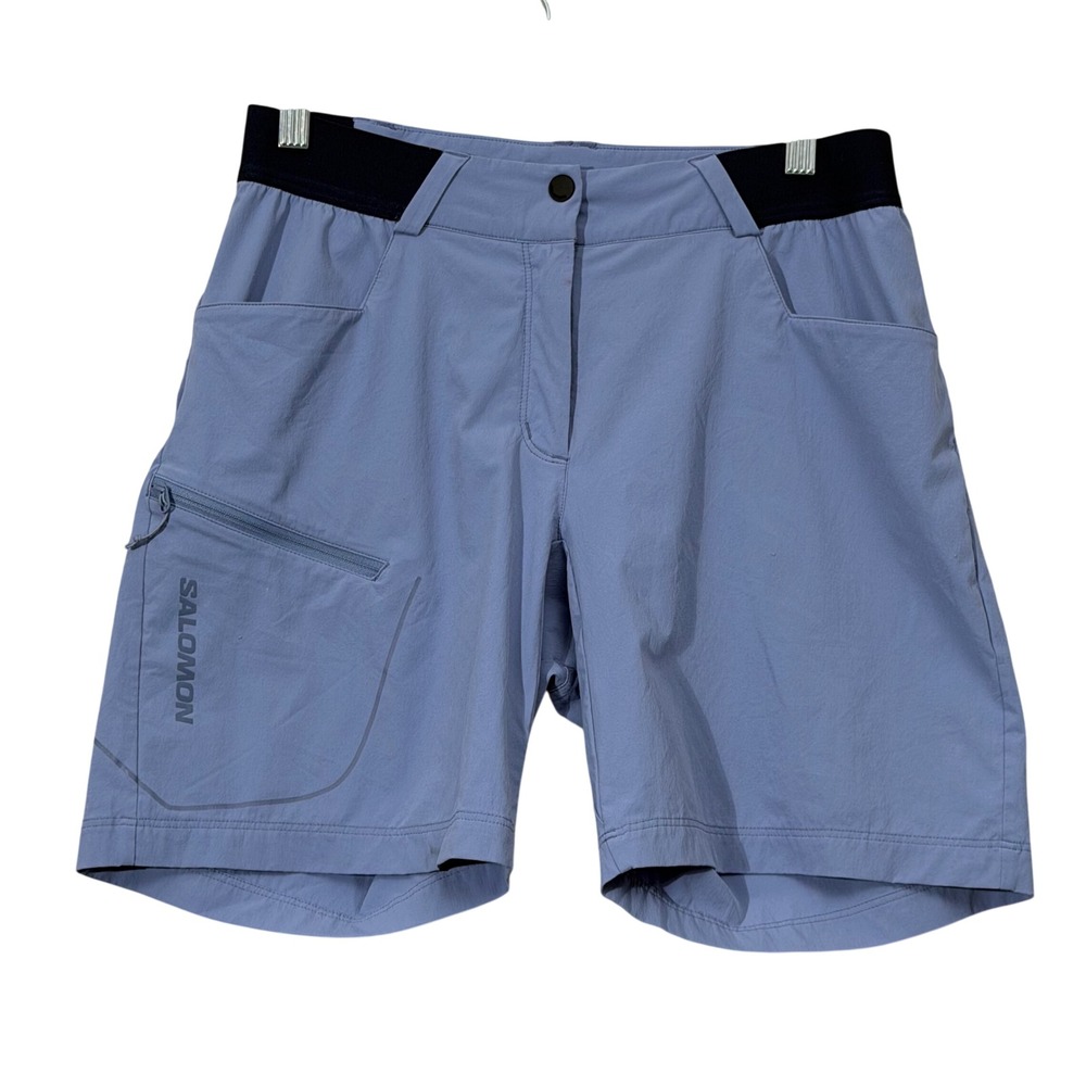 Salomon Hiking Shorts Womens 8 Blue Wayfarer Gorpcore Technical Stretch Pocket